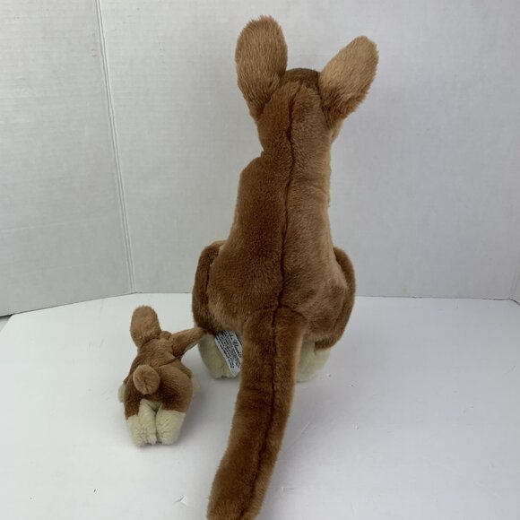 VTG Russ Berrie Mommy & Joey Kangaroo Pocket Plush Stuffed Animal 14" - Picture 8 of 9